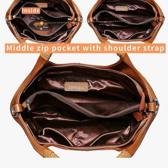 Pebbled Leather Shoulder Bag/Satchel. Warm brown color.Removable strap
Like new - Picture 5 of 11